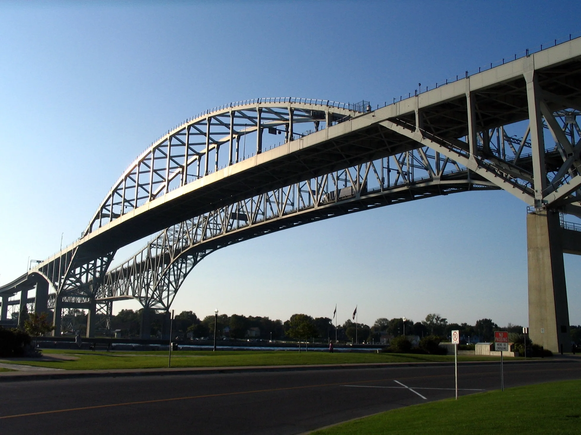 The Blue Water Bridge seen from the waterfront