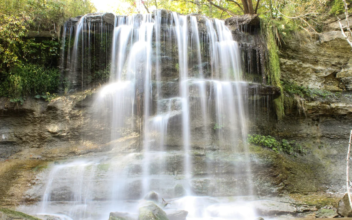 The waterfall at Rock Glen Conservation Area, Arkona