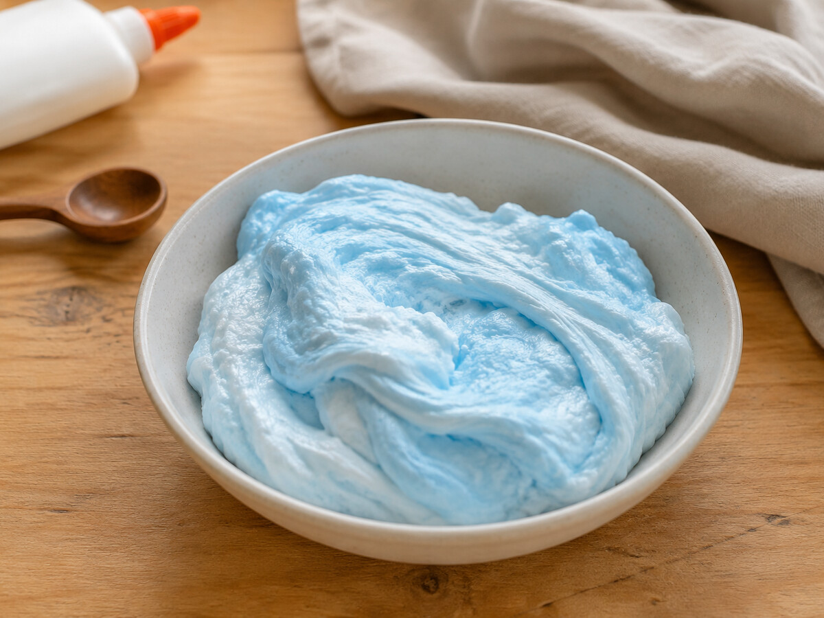 Blue fluffy cloud slime
