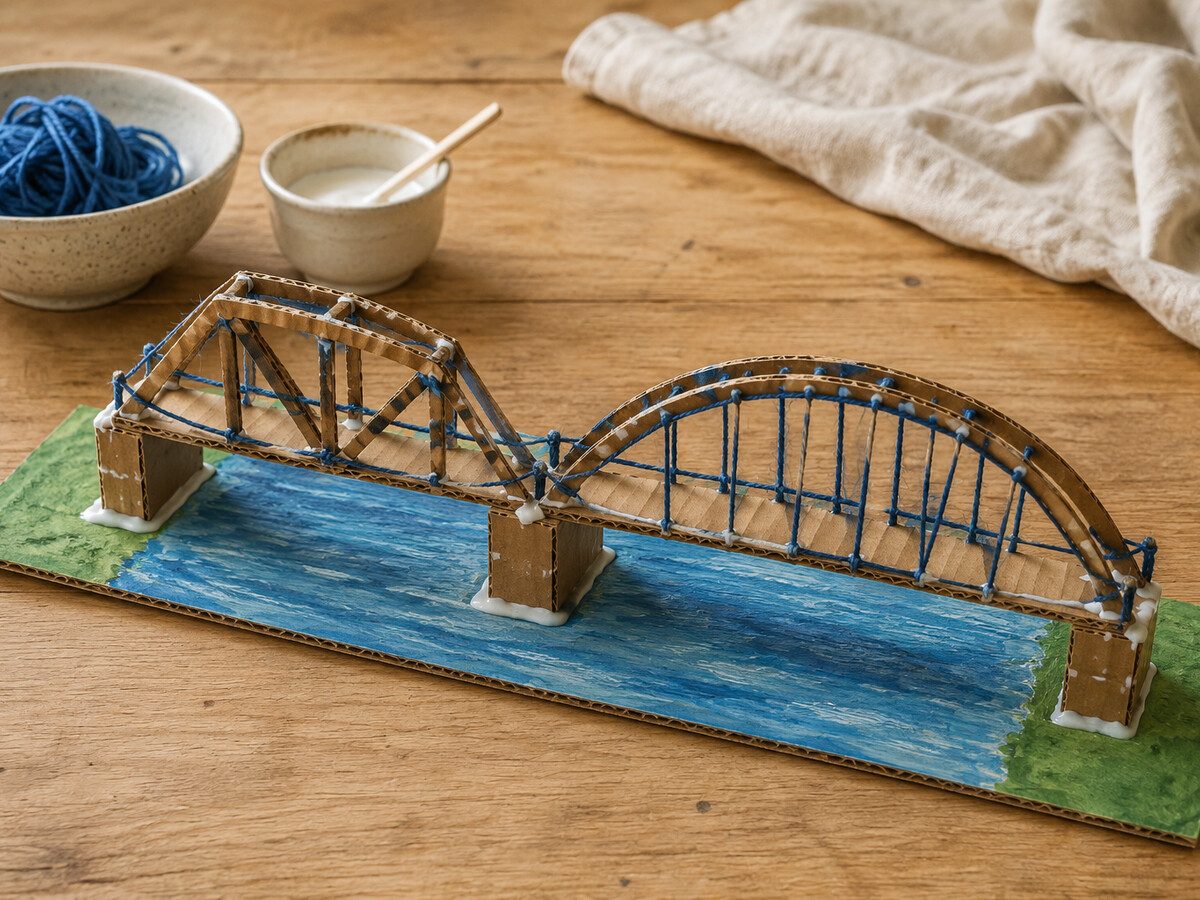 Cardboard Blue Water Bridge